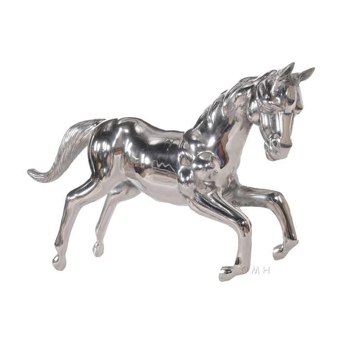 Ak039 Nickel-plated Aluminum Large Horse Statue, Multi