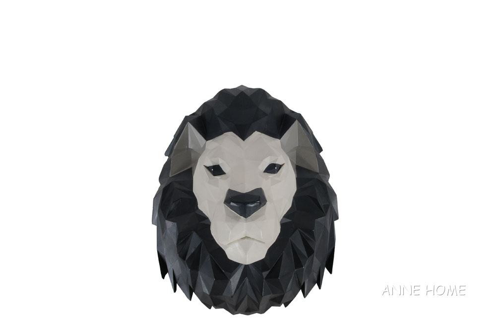 At012 Origami Lion Head Wall Decoration, Multicolor