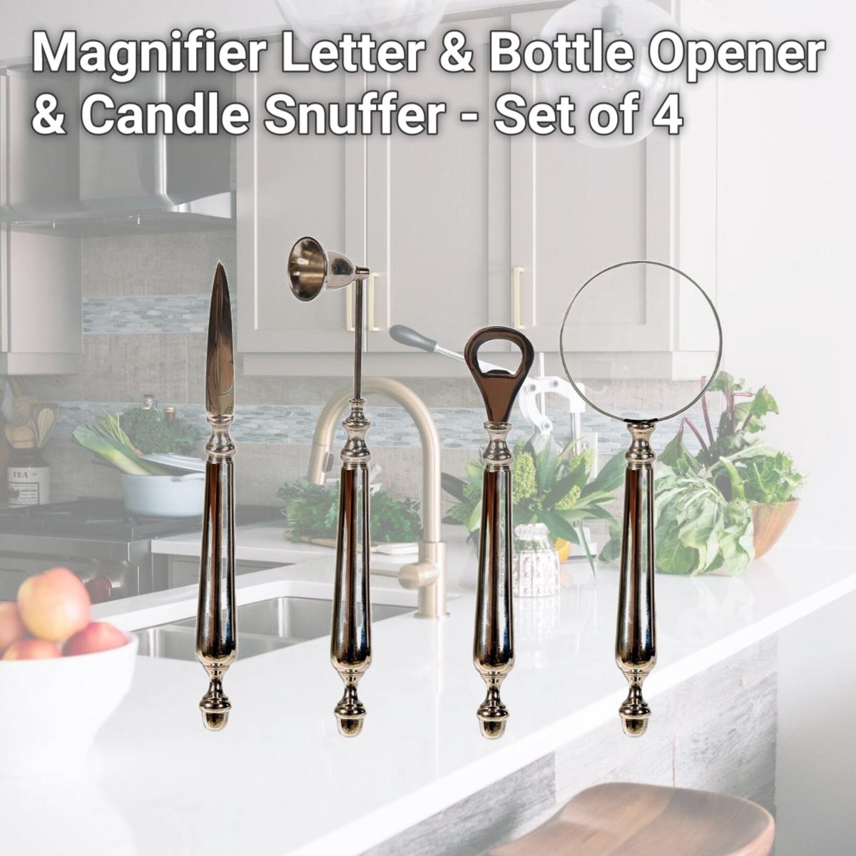 Picture of Old Modern Handicrafts AK044 Magnifier, Letter & Bottle Opener & Candle Snuffer - Set of 4