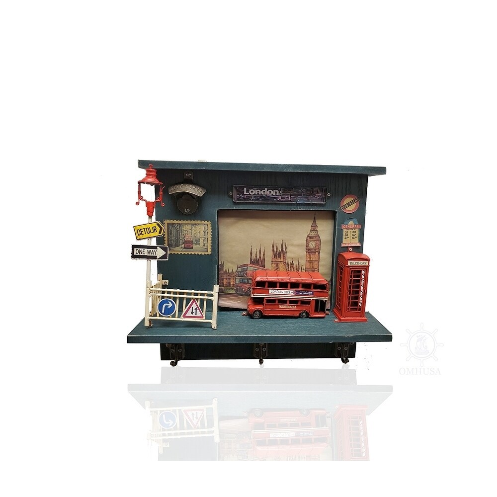 AR016 Vintage Double Decker London Bus Shadow Box