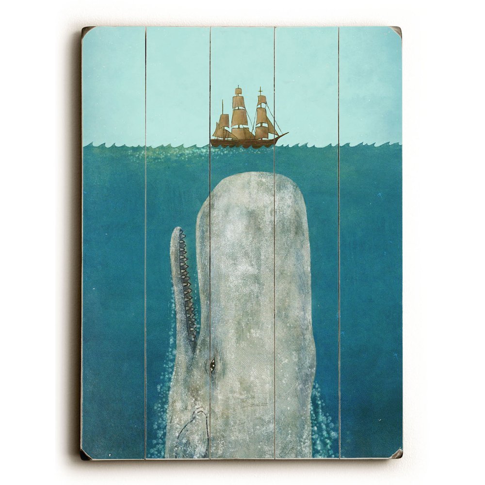 12 X 16 In. The Whale Planked Wood Wall Decor By Terry Fan