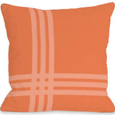 74699pl18 18 X 18 In. Plaid Pop Tangerine Pillow