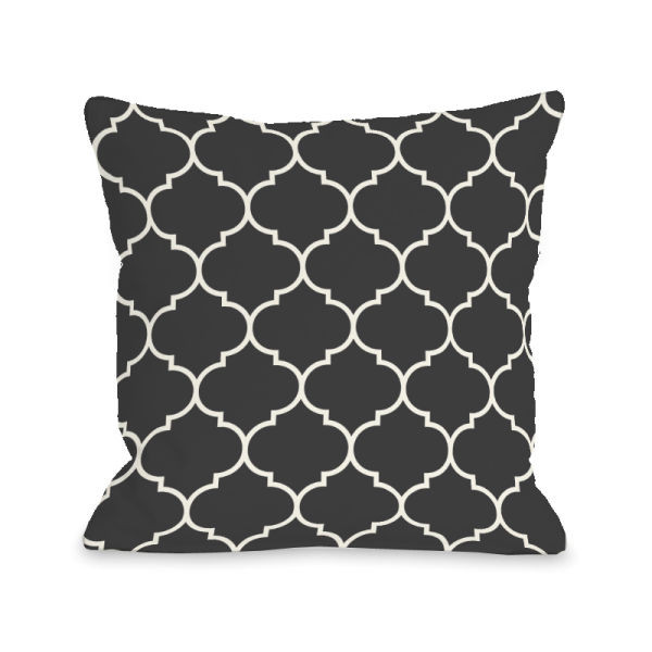 74700pl18 18 X 18 In. Repeating Moroccan Charcoal Pillow