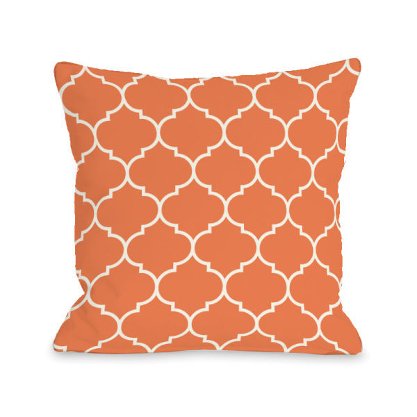 74707pl18 18 X 18 In. Repeating Moroccan Tangerine Pillow