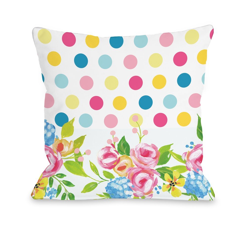 74550pl16 16 X 16 In. Fallon Floral Dots Pillow By Pinklight Studio - April Heather Art, Multicolor