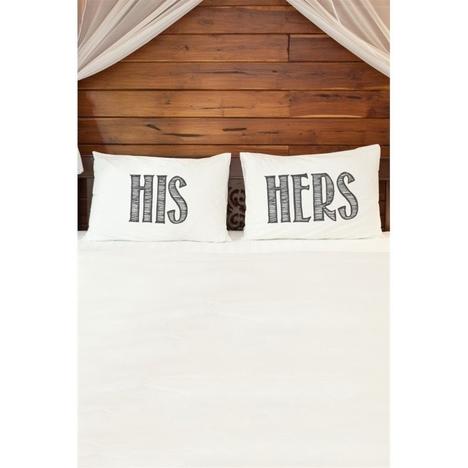74516pce59 15 X 19 In. His Hers Gray Pillowcases, Gray - Set Of 2