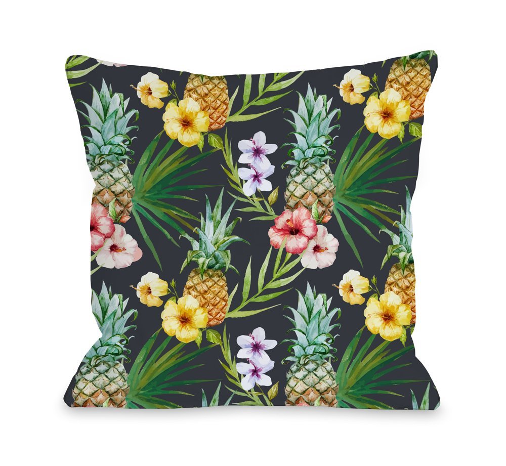 18 X 18 In. Hawaiian Pineapples Pillow, Multicolor
