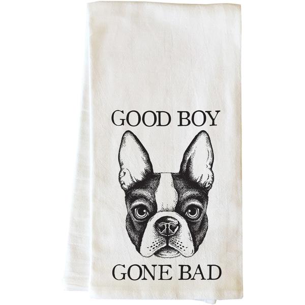 82855tw Good Boy Gone Bad Tea Towel - Black