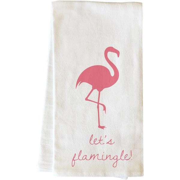 82858tw Lets Flamingle Tea Towel - Pink