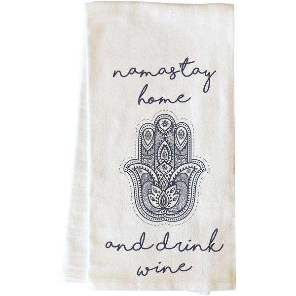 82863tw Namastay Home Tea Towel - Dark Gray