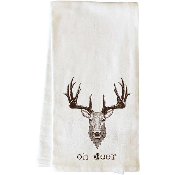 82865tw Oh Deer Tea Towel - Brown