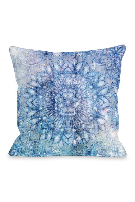 72678pl16o 16 X 16 In. Galactic Flower Pillow Outdoor, Blue
