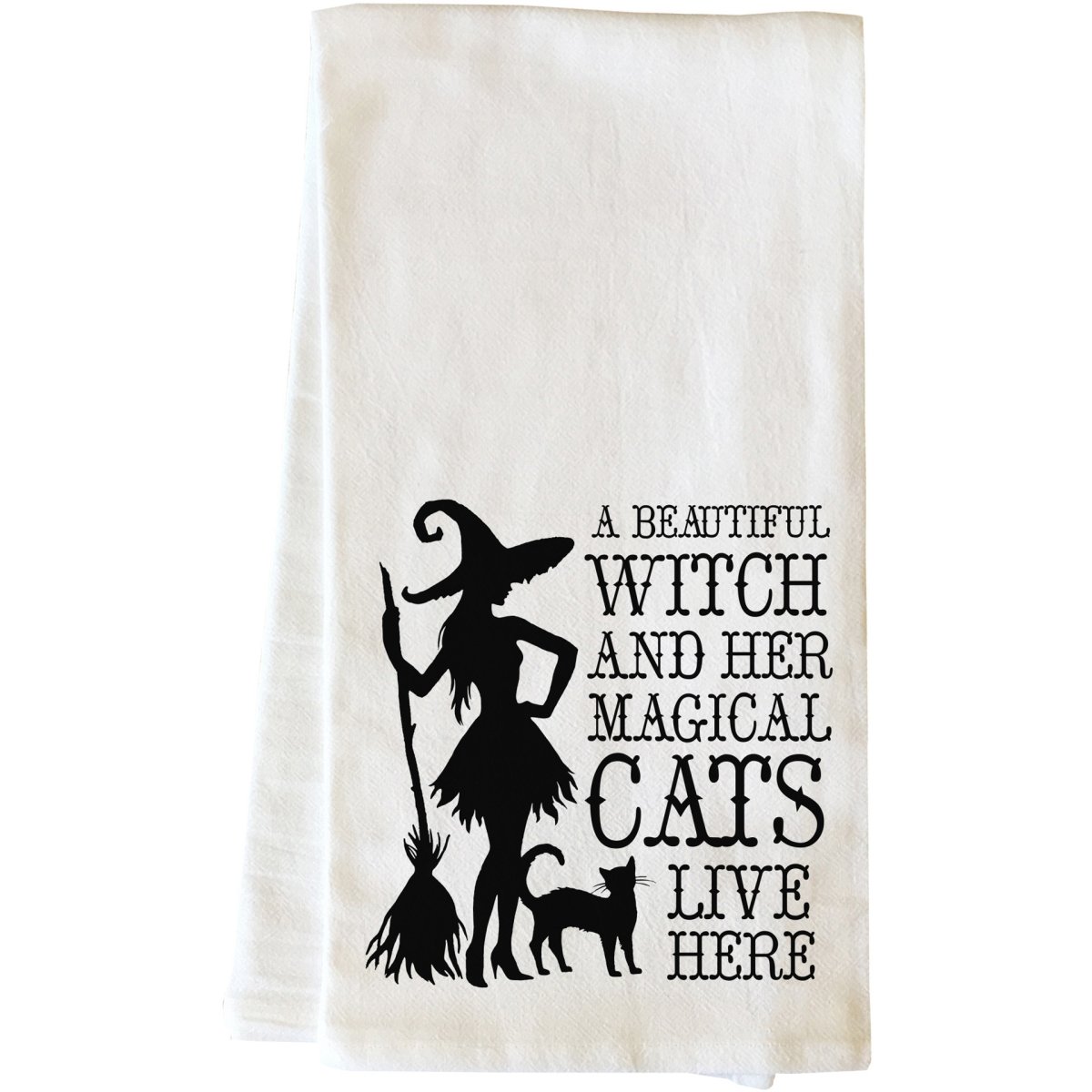 82165tw Beautiful Witch Tea Towel - Black