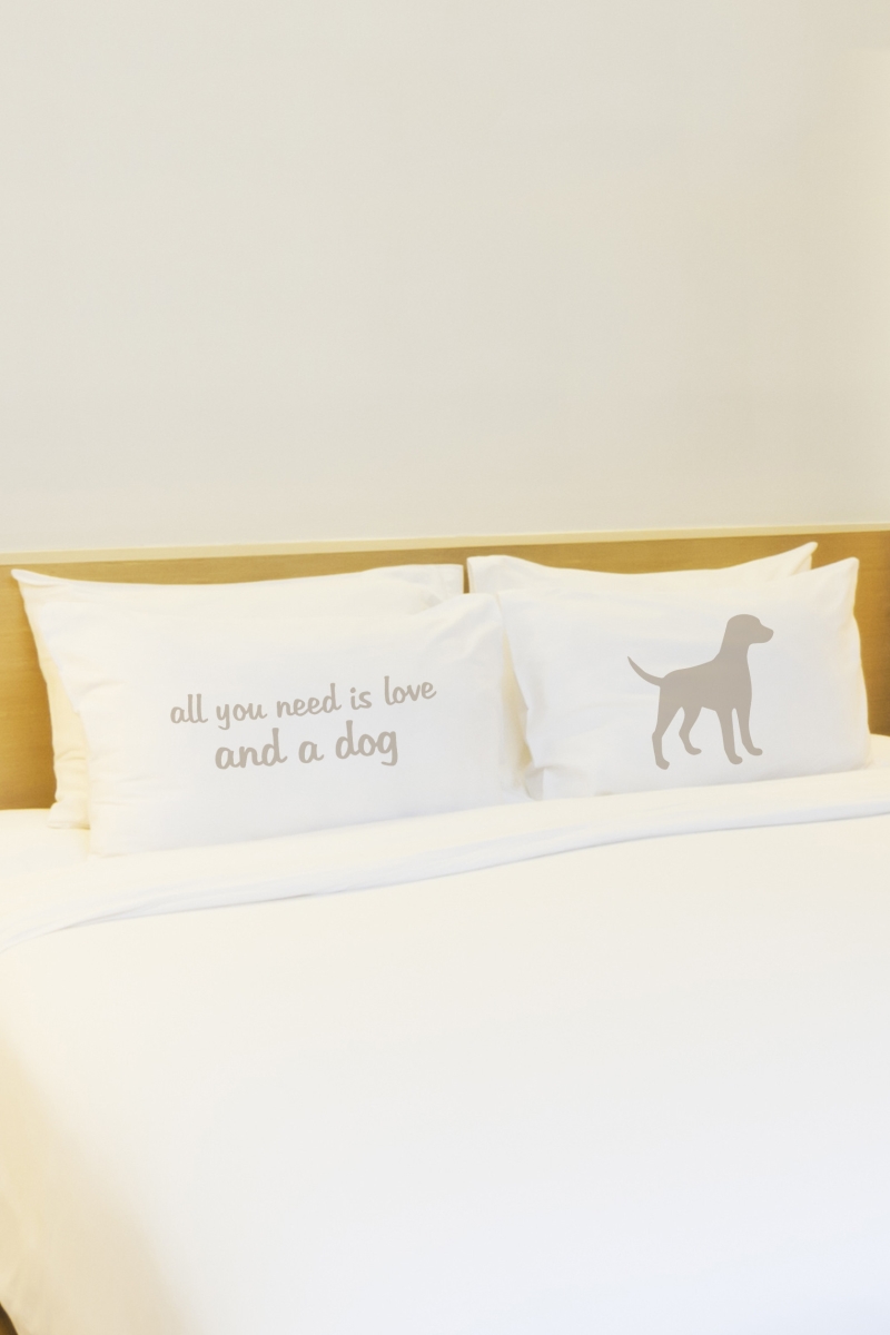 74419pce59 15 X 19 In. Love & Dogs Pillowcases - Tan, Set Of 2