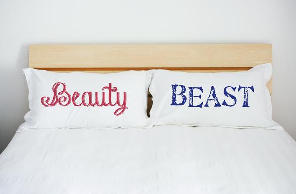 73164cse Beauty & Beast Pillow Case - Multicolor, Set Of 2