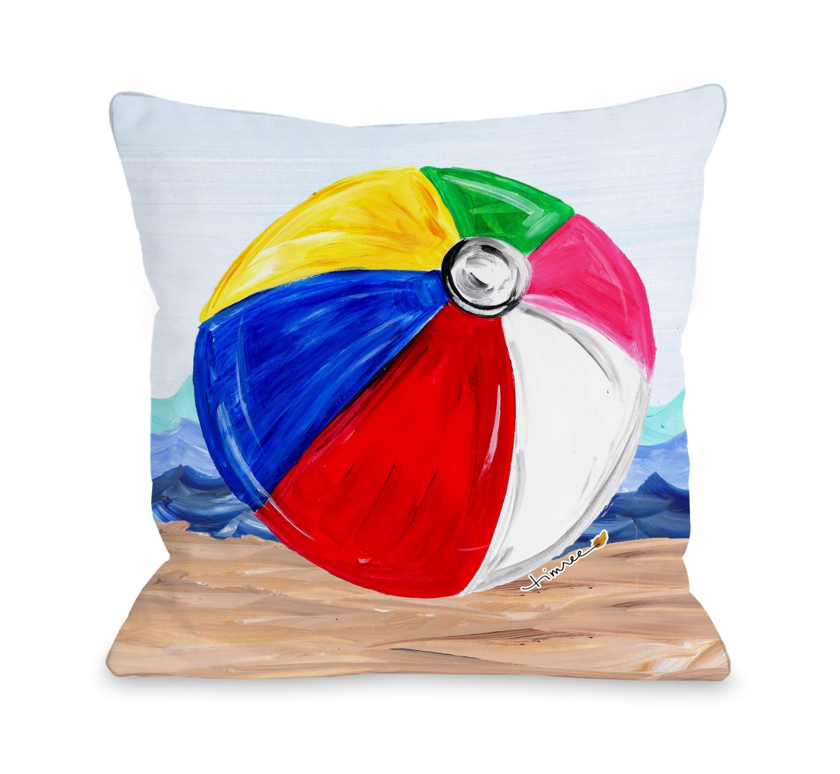 16 X 16 In. Beachball Pillow By Timree, Multicolor
