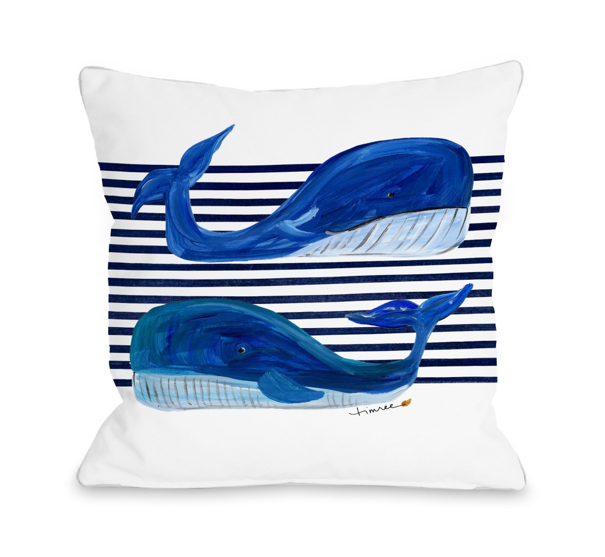 16 X 16 In. Whale Buddies Pillow By Timree, White
