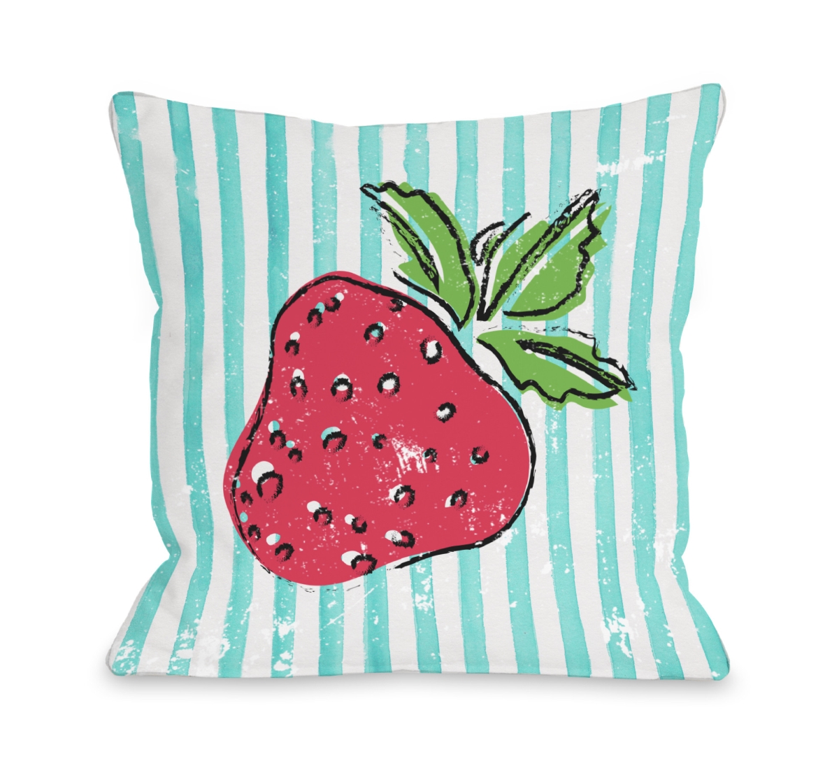 16 X 16 In. Strawbooty Pillow, Teal & Multicolor