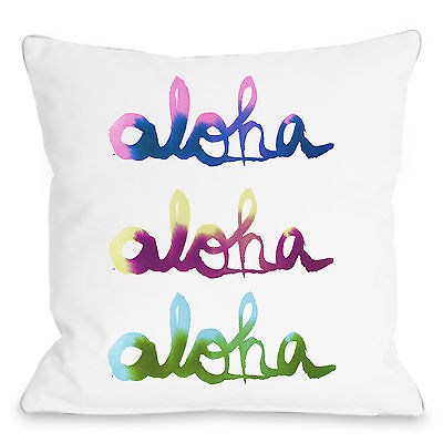 72909pl16 16 X 16 In. Aloha Pillow By Judit Garcia Talvera, White & Multicolor