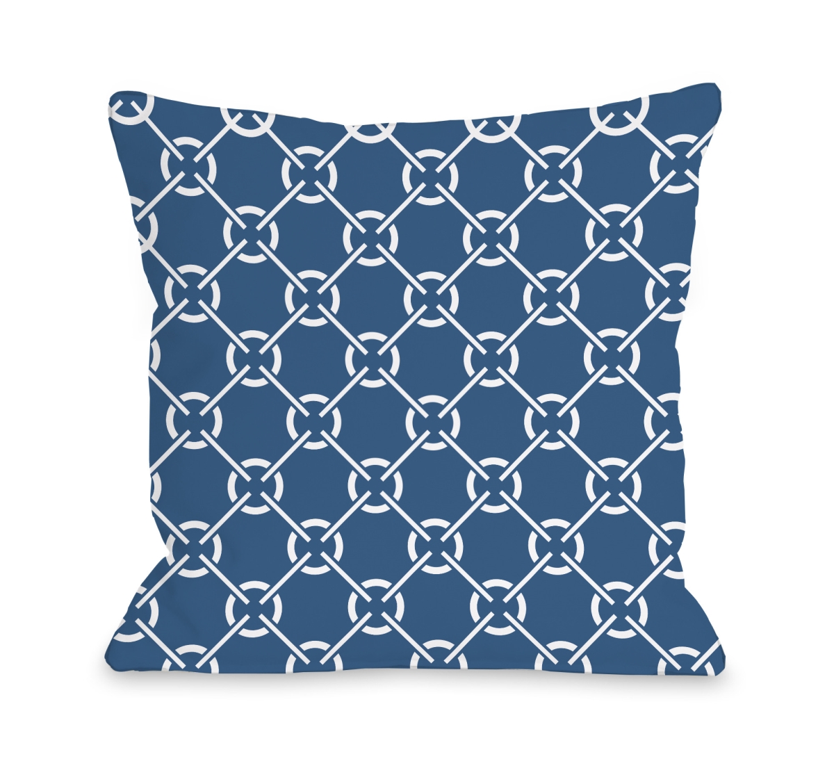 16 X 16 In. Ceciles Circles Pillow, Mykonos Blue
