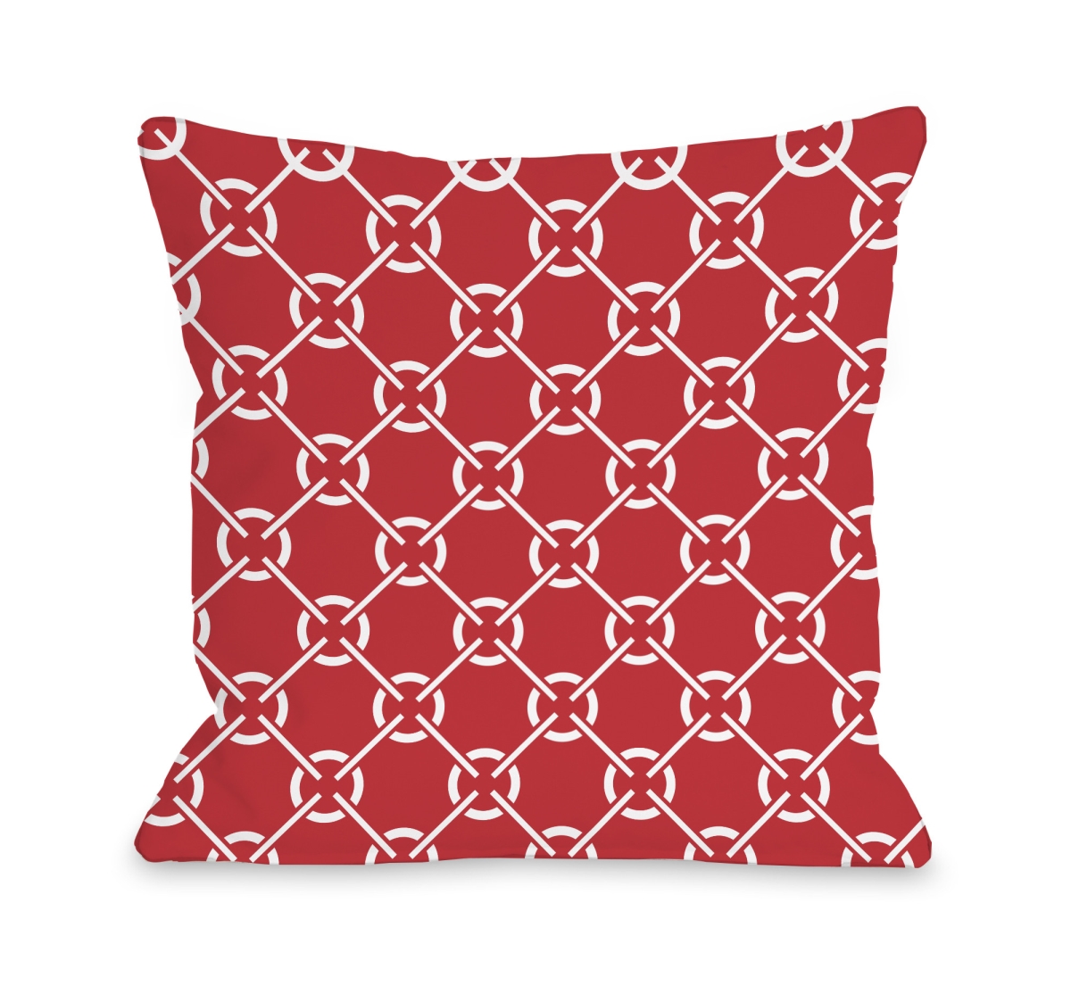 16 X 16 In. Ceciles Circles Pillow, Poppy Red
