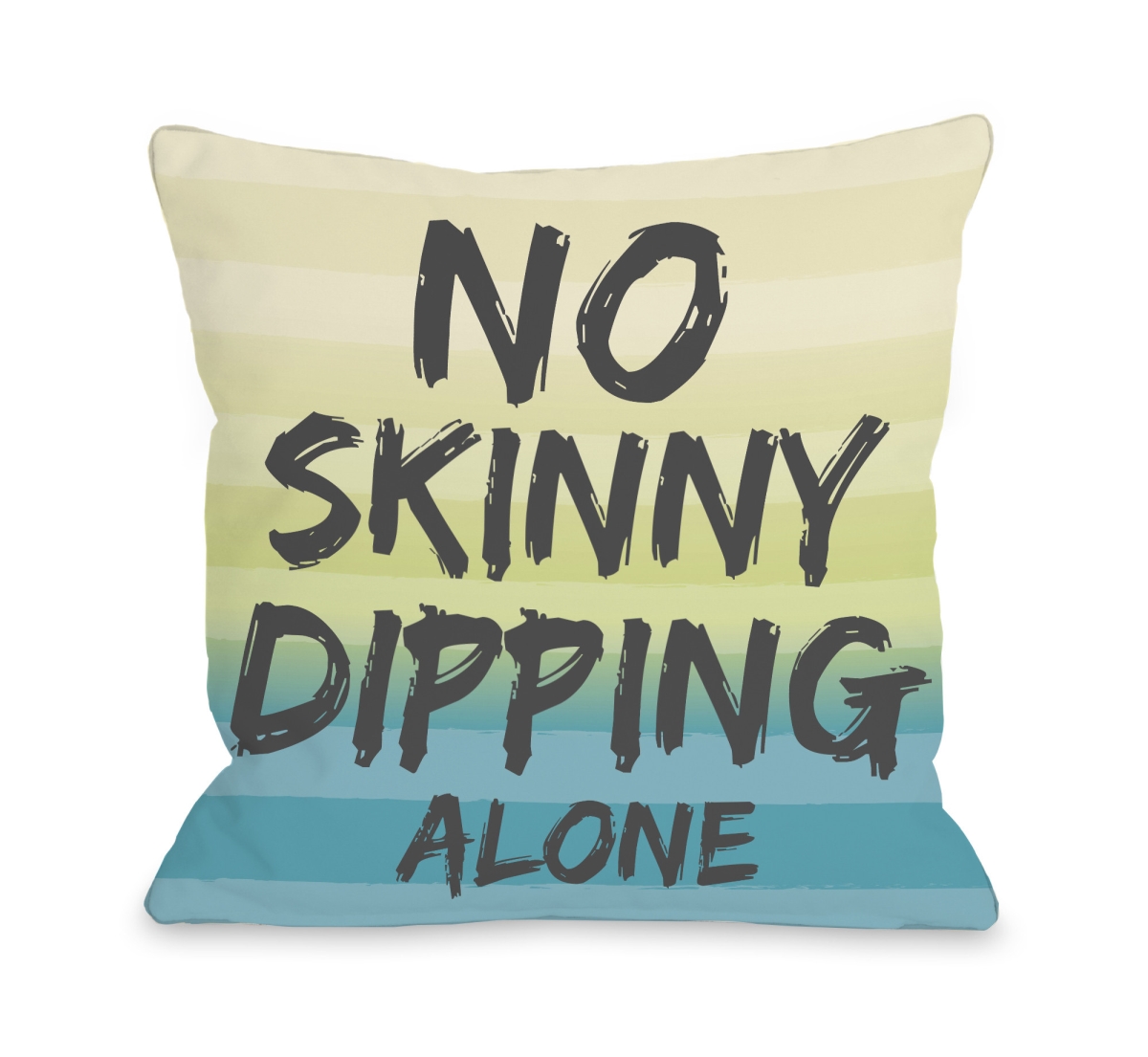 72236pl16 16 X 16 In. No Skinny Dipping Alone Pillow, Turquoise & Multicolor