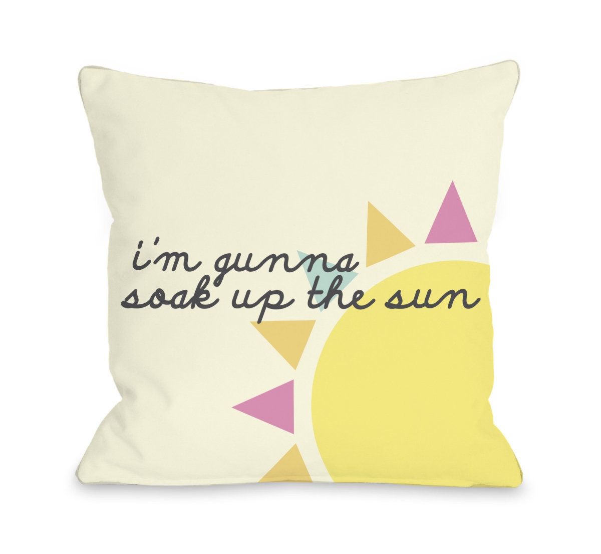 72252pl16 16 X 16 In. Soak Up The Sun Pillow, Yellow