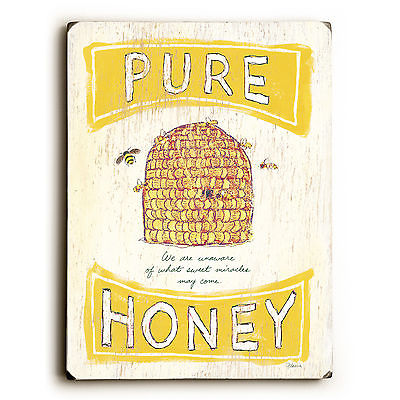 0002-8219-25 9 X 12 In. Pure Honey Solid Wood Wall Decor By Flavia