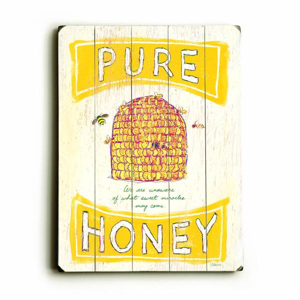 0002-8219-38 12 X 16 In. Pure Honey Planked Wood Wall Decor By Flavia