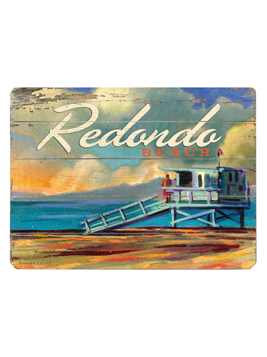 0003-0488-31 25 X 34 In. Redondo Beach Planked Wood Wall Decor By Wade Koniakowsky