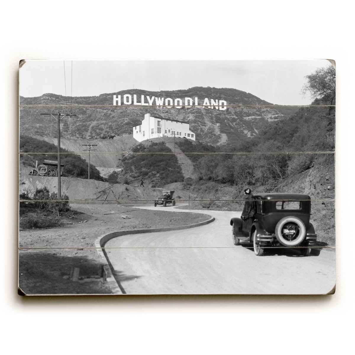 0003-2025-31 25 X 34 In. Hollywood Los Angeles C. 1924 Planked Wood Wall Decor By Underwood Photo Archive