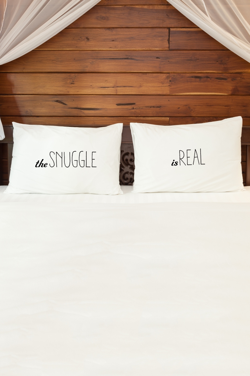 The Snuggle Is Real Pillow Case, Black - Set Of 2