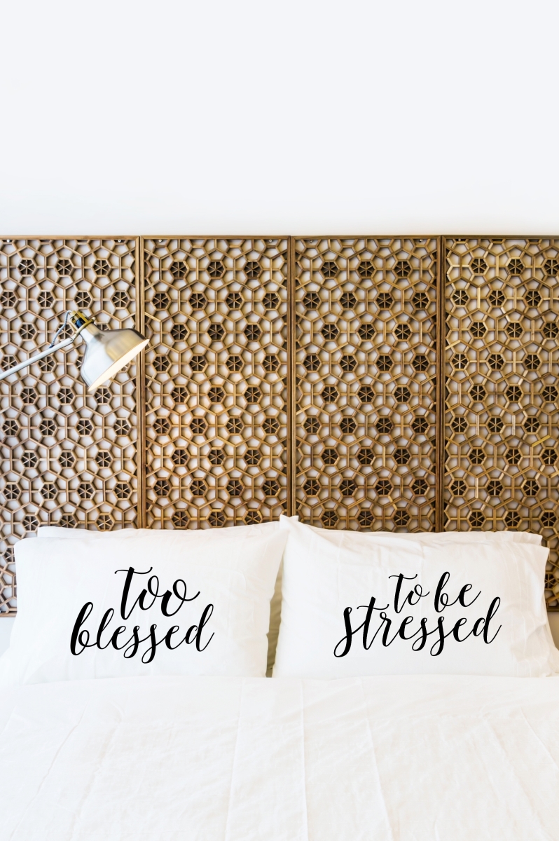 Too Blessed Pillow Case, Black - Set Of 2
