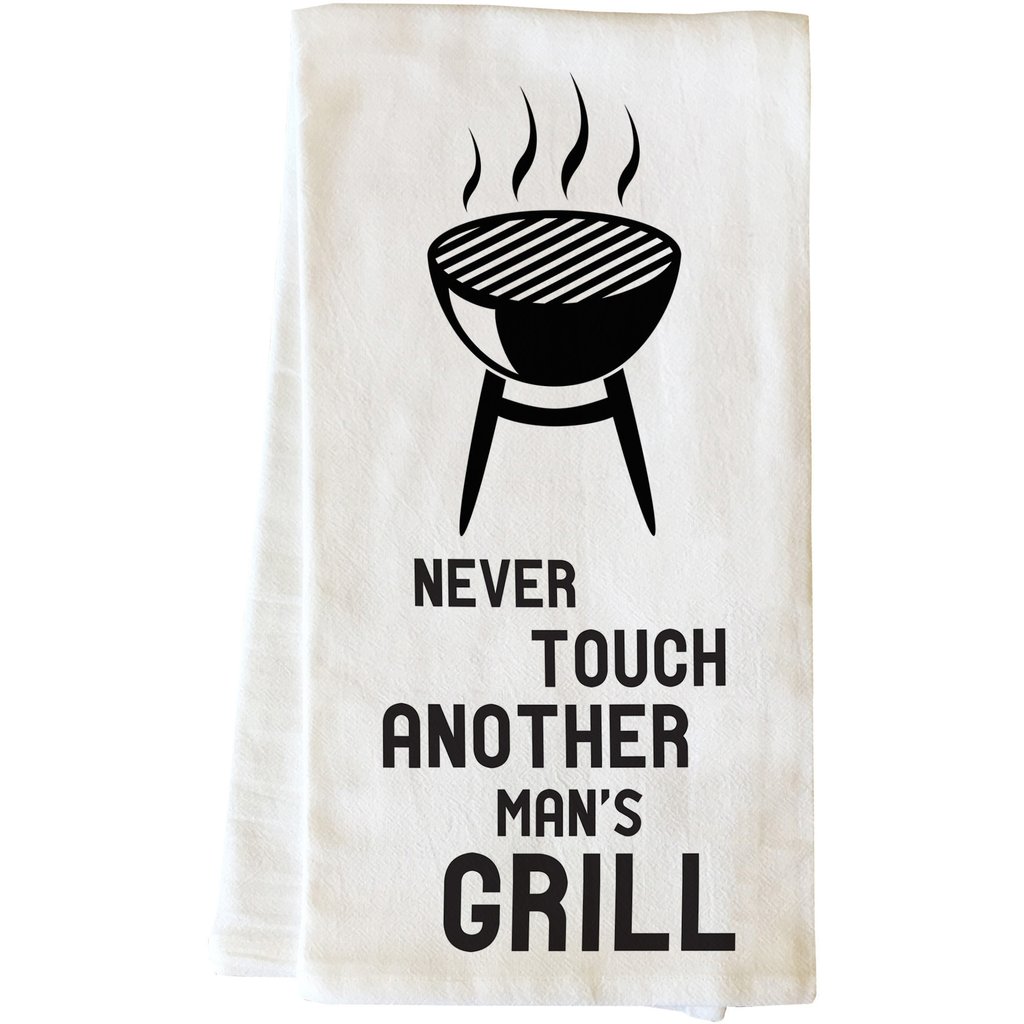 75090tw Another Mans Grill Tea Towel - Black