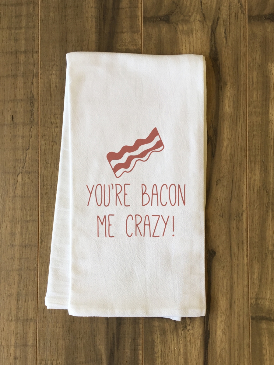 75091tw Bacon Me Crazy Tea Towel - Red