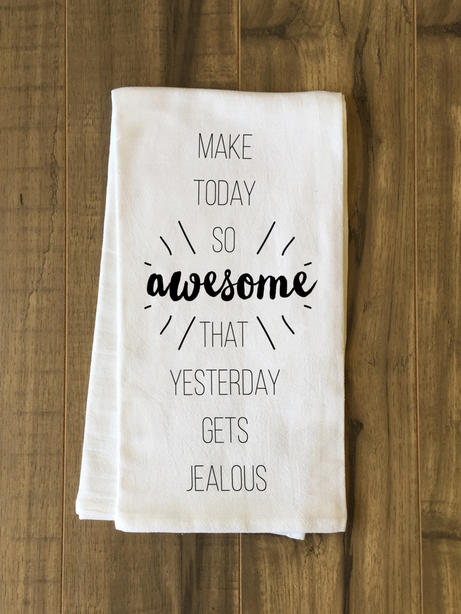 75114tw Make Today Awesome Tea Towel - Black