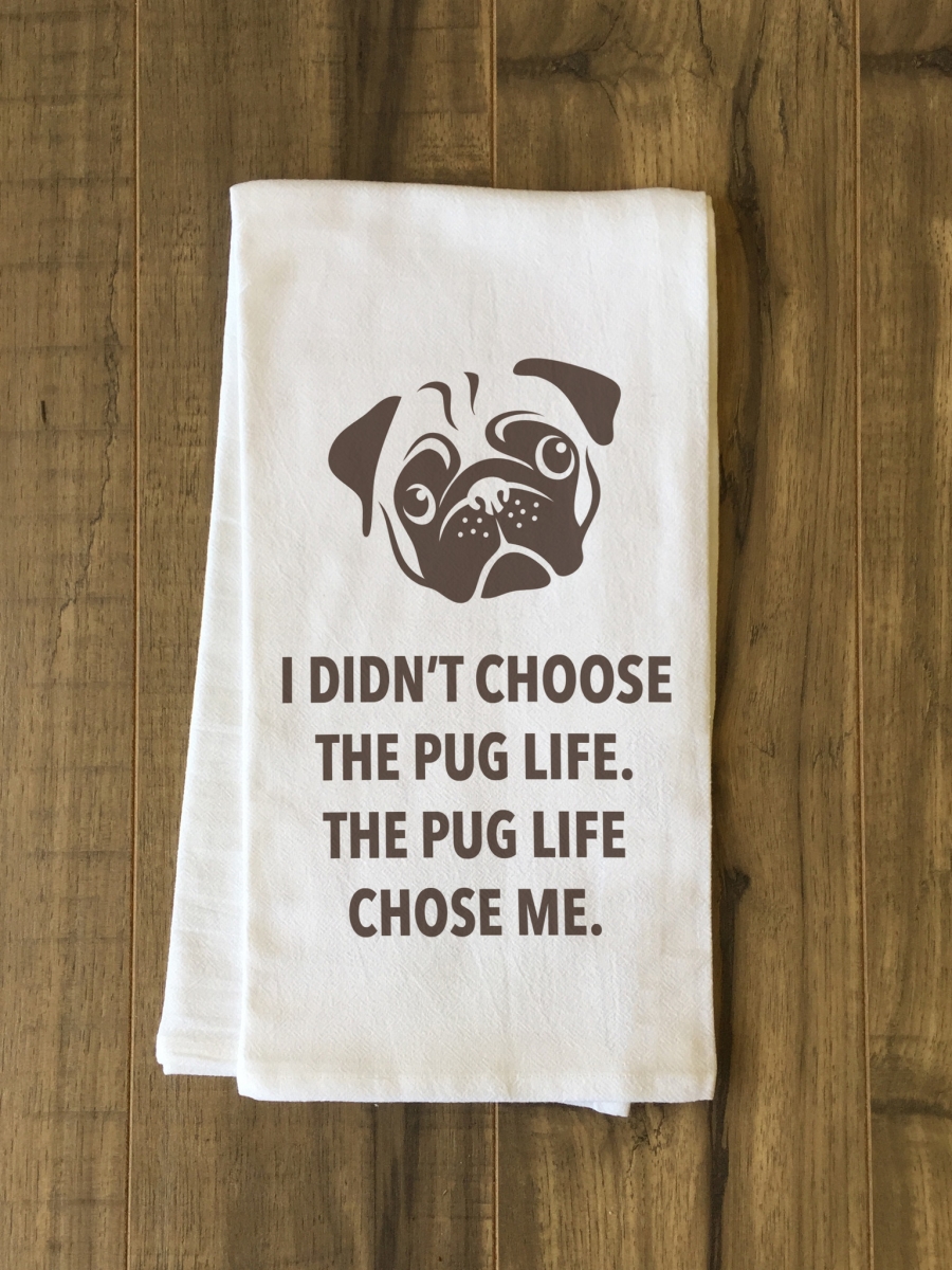 75117tw Pug Life Tea Towel - Brown