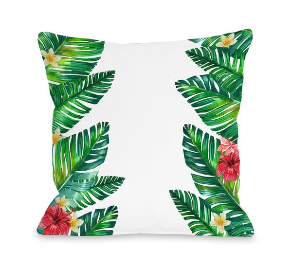 16 X 16 In. Tropical Palm Leaves Pillow - Multicolor