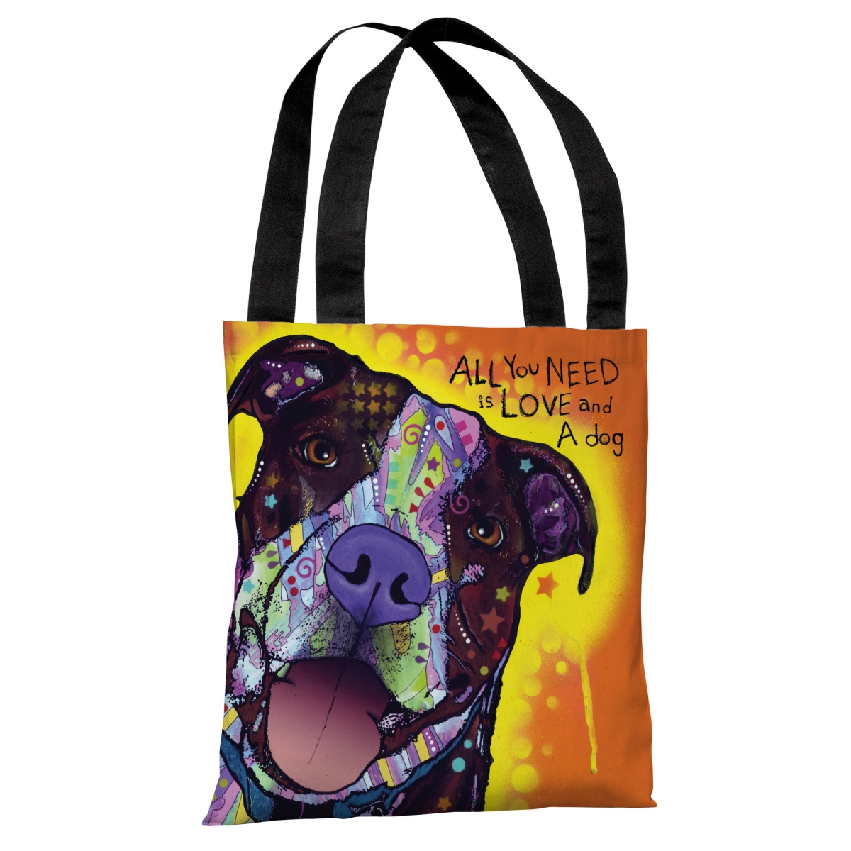 72120tt18p 18 In. Daisy Pit With Text Polyester Tote Bag By Dean Russo