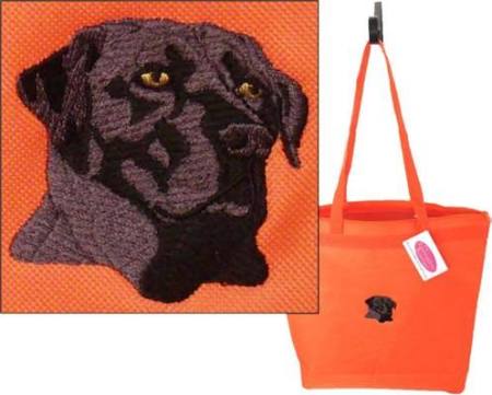 72118tt18p 18 In. Black Lab With Text Polyester Tote Bag By Dean Russo
