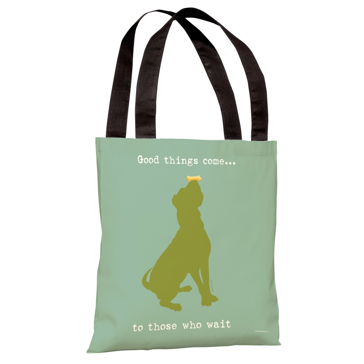 70053tt18p 18 In. Good Things Come Polyester Tote Bag By Dog Is Good