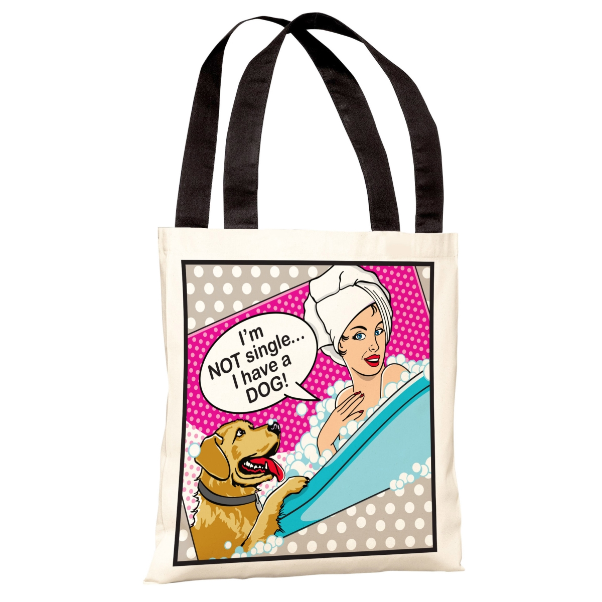 70094tt18p 18 In. Not Single Polyester Tote Bag By Dog Is Good