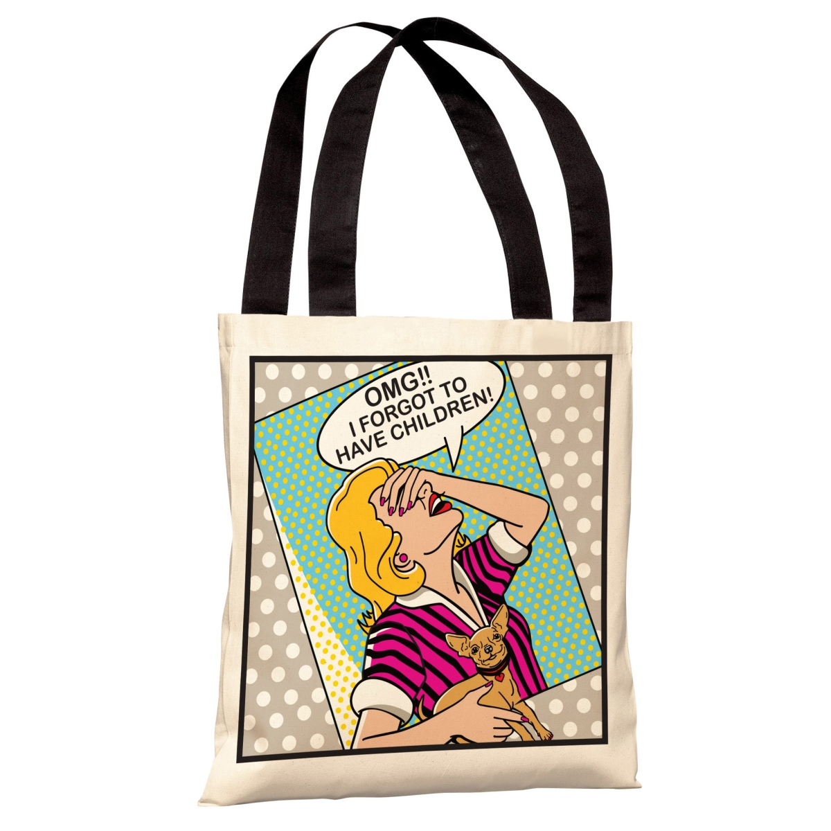 70046tt18p 18 In. Forgot To Have Kids Framed Polyester Tote Bag By Dog Is Good