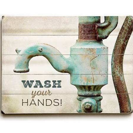 14 X 20 In. Wash Your Hands Planked Wood Wall Decor By Lisa Russo