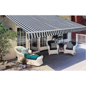 Cb18434 20 X 10 Ft.outdoor Folding Awning - Navy Blue & White