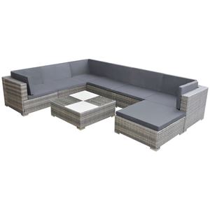 Cb20766 27.4 X 27.4 X 20.7 In. Outdoor Garden Sofa Set - Poly Rattan - Gray