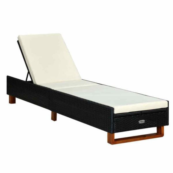 UPC 795629029173 product image for CB21738 78.7 x 21.7 x 11.8 -28.5 in. Outdoor Lounger, Black | upcitemdb.com