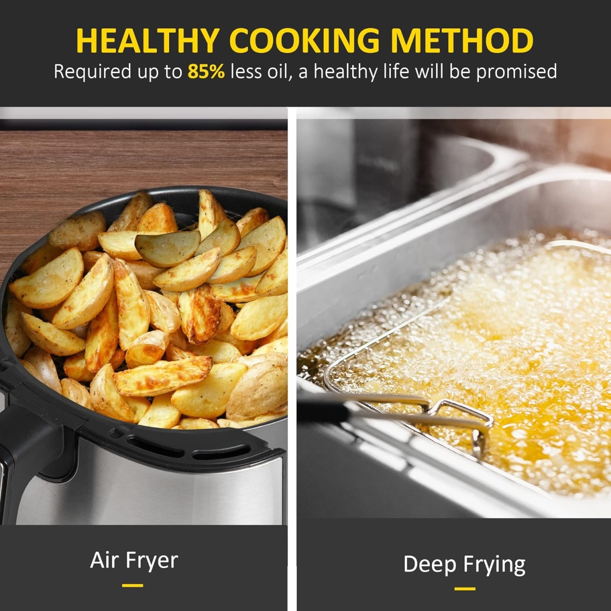 Picture of OnlineGymShop CB24268 Air Fryer - Black