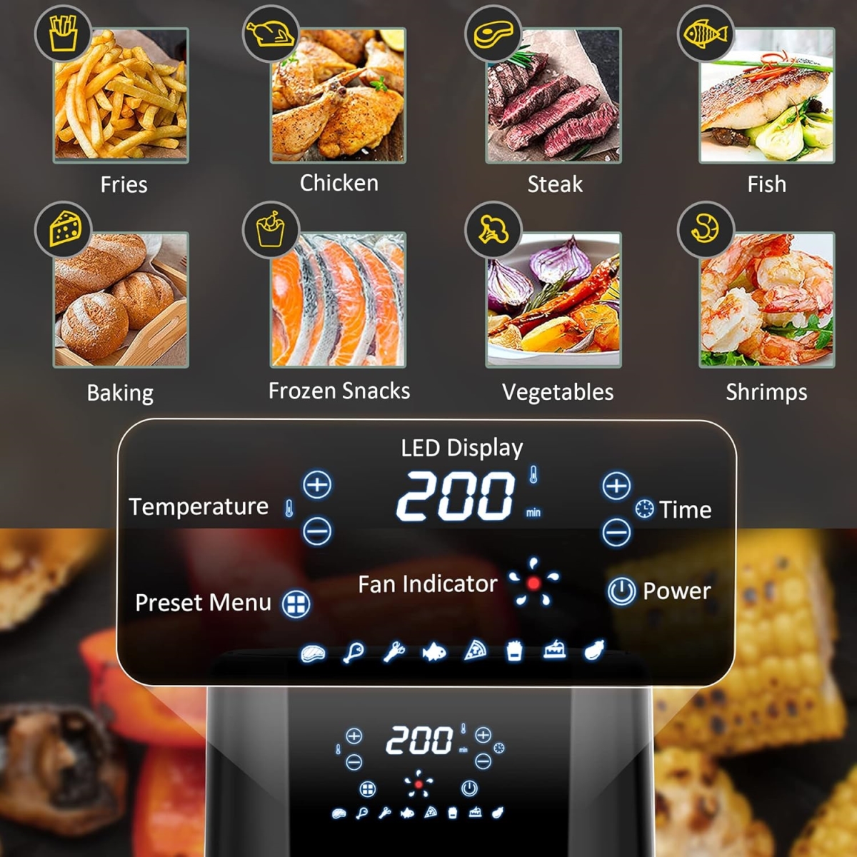 Picture of OnlineGymShop CB24268 Air Fryer - Black