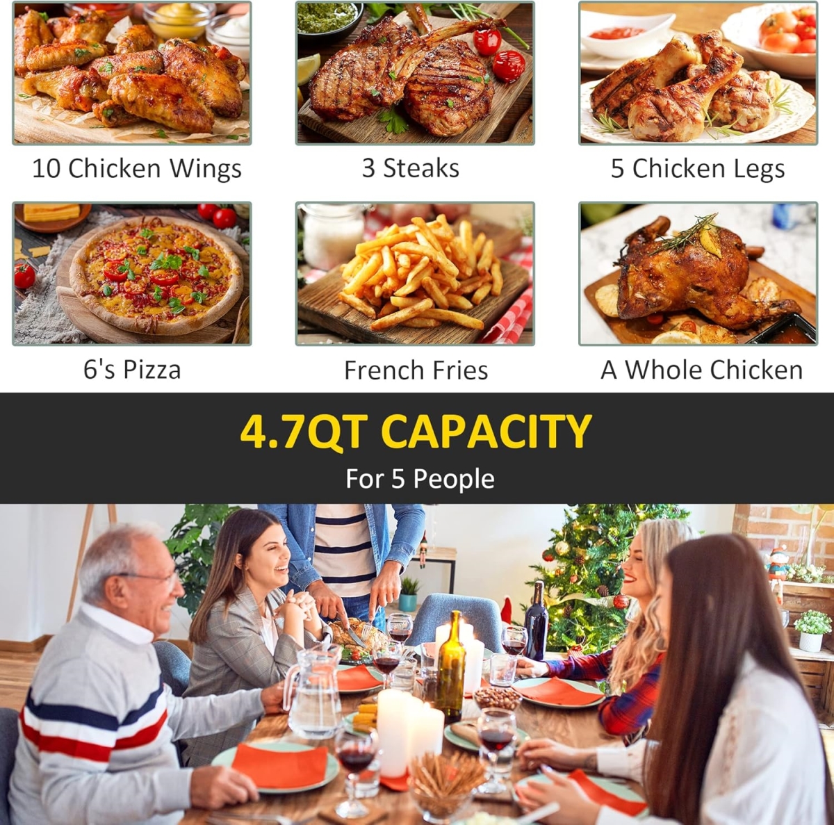 Picture of OnlineGymShop CB24268 Air Fryer - Black
